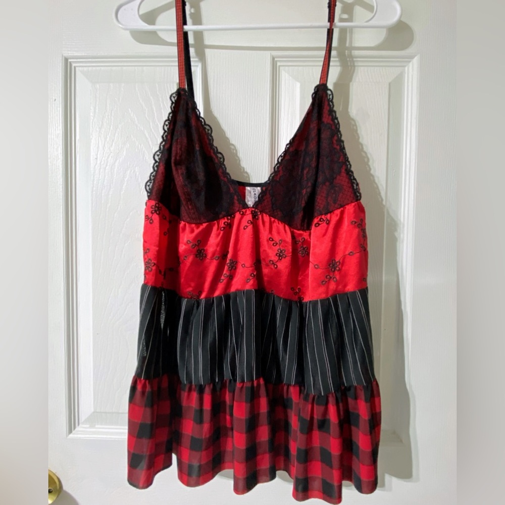 ♦️RAMPAGE Babydoll with underwear Red/Black  Size large Like New♦️